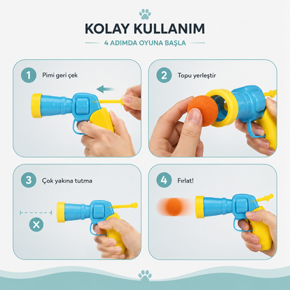 Purrio™ Peluş Top Atan Tabanca Kedi Oyuncağı