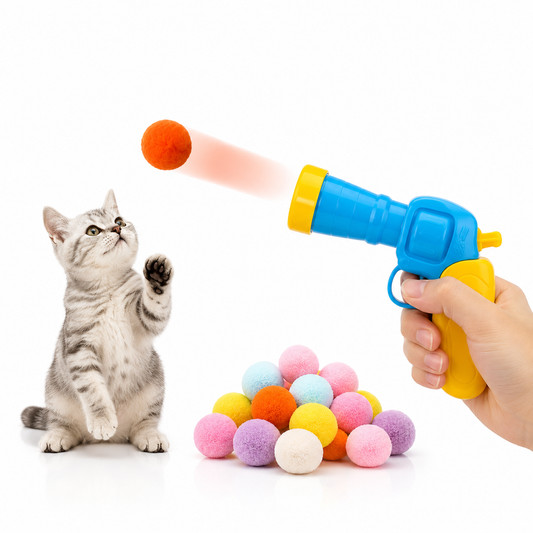 Purrio™ Peluş Top Atan Tabanca Kedi Oyuncağı